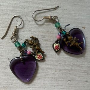 Lucy Isaac Czech Glass Heart earrings